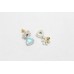 Dangle women's earrings 925 Sterling silver white blue zircon Stones B 971